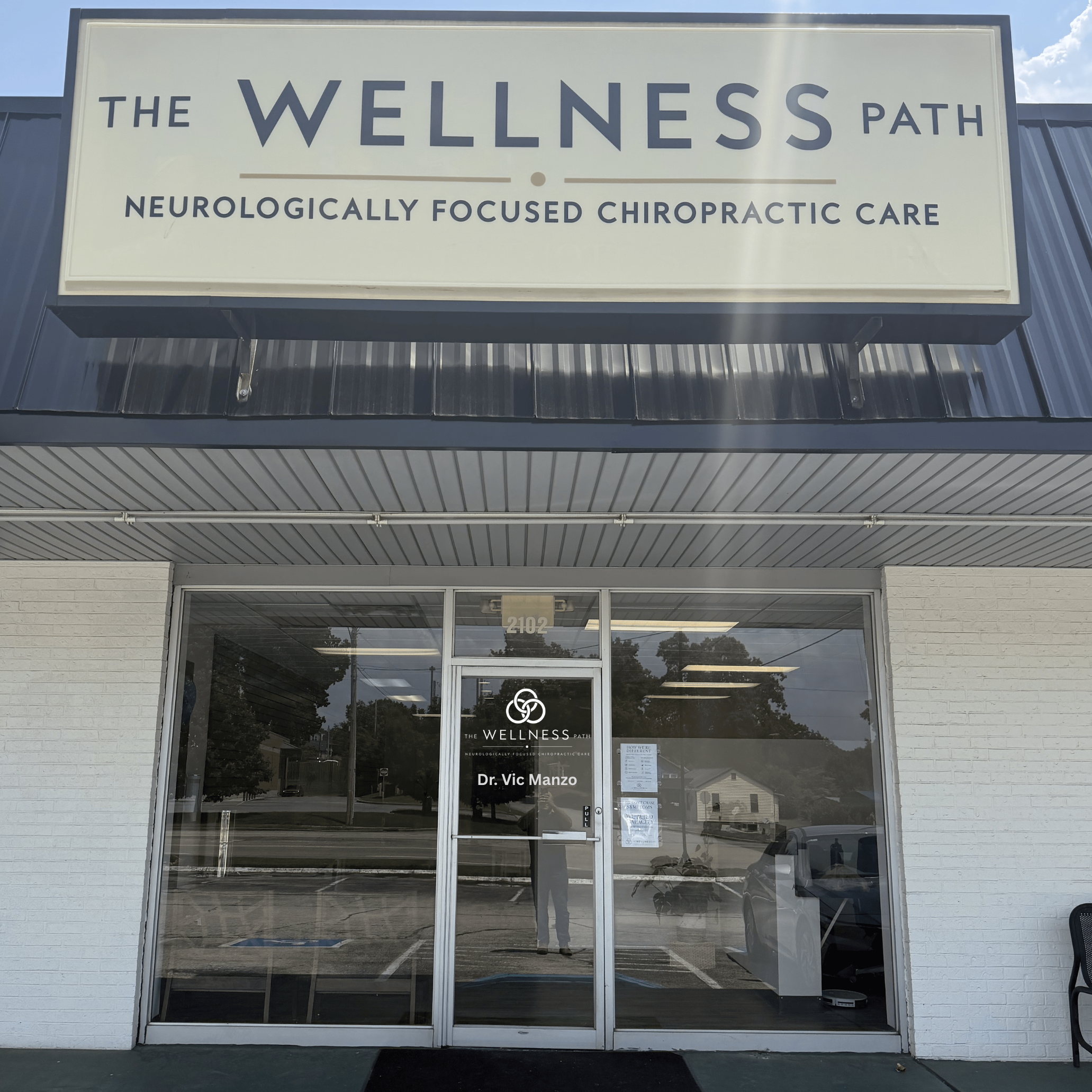 Exterior entrance of Wellness Path Chiropractic, a chiropractor in Morristown, TN next door to Simple Dental